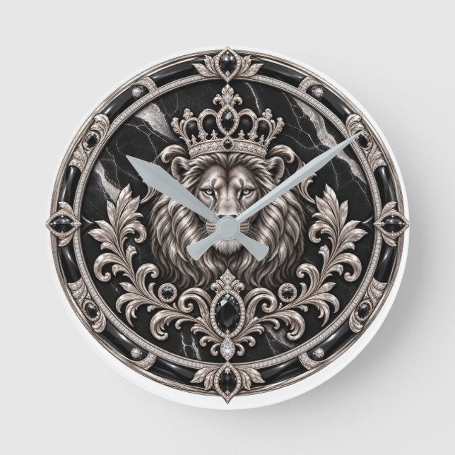  A wall clock with a picture of lion (Front)