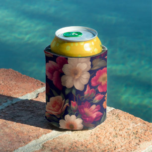A wallpaper with a floral pattern can cooler