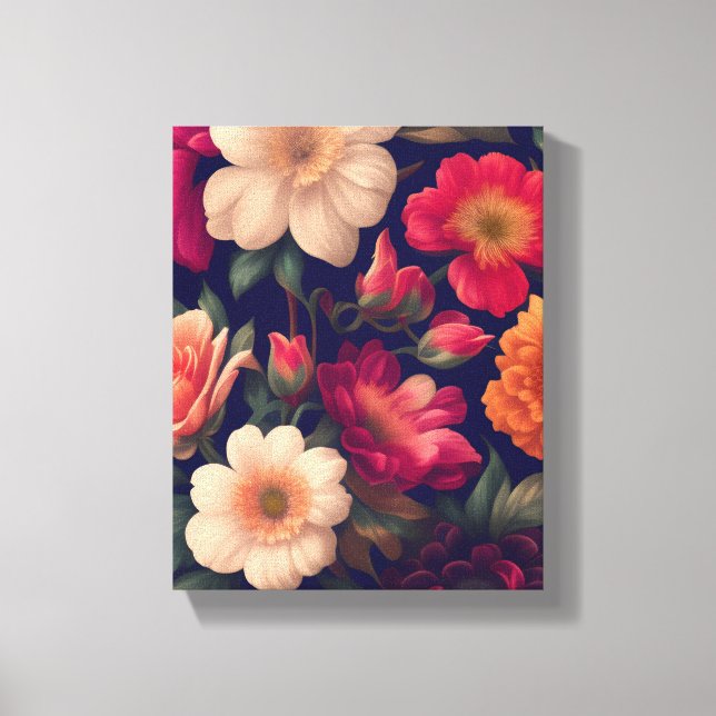 A wallpaper with a floral pattern  canvas print (Front)