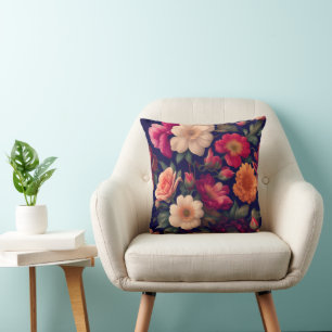 A wallpaper with a floral pattern  cushion