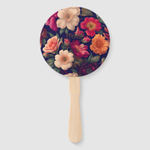 A wallpaper with a floral pattern hand fan