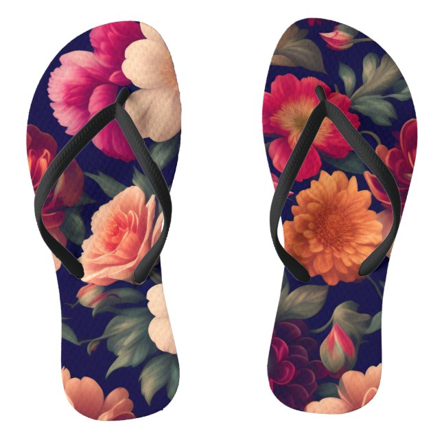 A wallpaper with a floral pattern  jandals (Footbed)