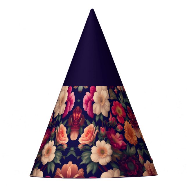 A wallpaper with a floral pattern  party hat (Front)