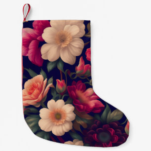 A wallpaper with a floral pattern  small christmas stocking