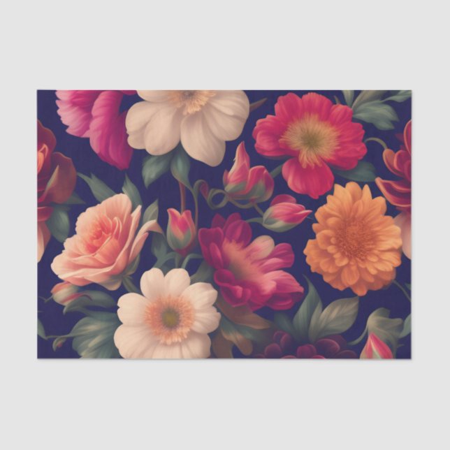 A wallpaper with a floral pattern  tissue paper (Front)