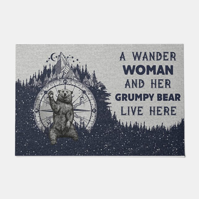 A Wander Woman And Her Grumpy Bear Doormat (Front)