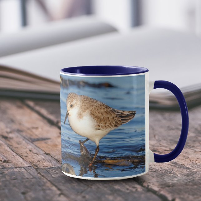 A Wandering Sanderling Mug (Wandering Sanderling on Shore 11 oz Coffee Mug Cover Photo.)