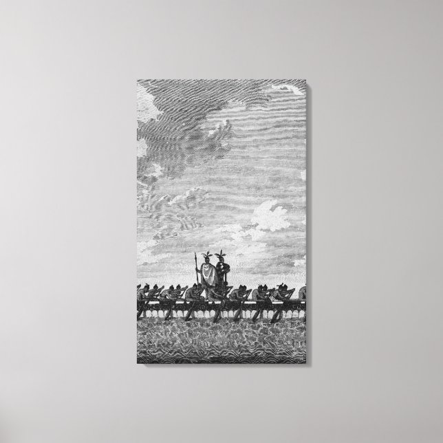 A War Canoe of New Zealand Canvas Print (Front)
