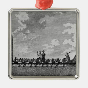 A War Canoe of New Zealand Metal Tree Decoration