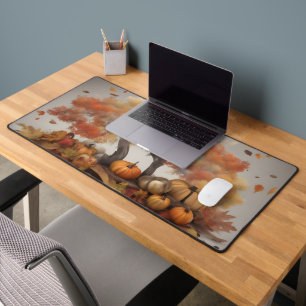 A warm and colorful autumn scene  desk mat
