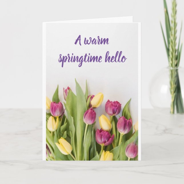 **A WARM SPRINGTIME/EASTER HELLO** CARD (Front)