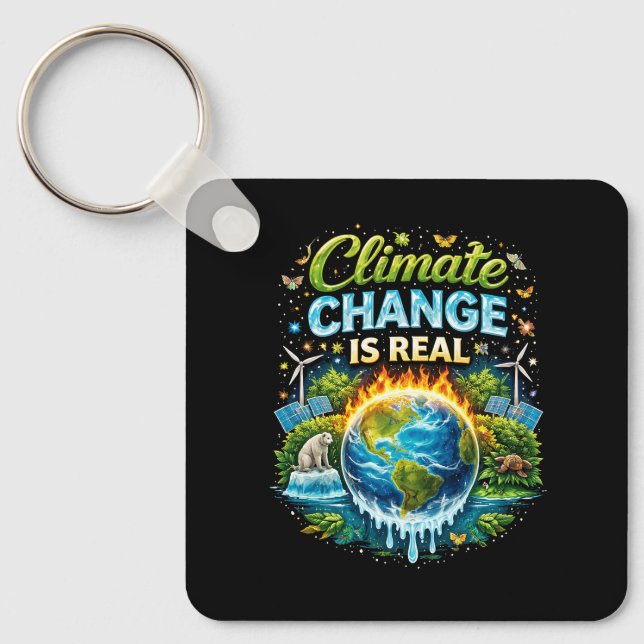 A Warming World Key Ring (Front)