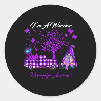 A Warrior Fibromyalgia Awareness Gifts  Classic Round Sticker