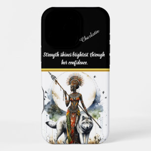 A warrior's journey with a loyal wolf companion iPhone 16 pro max case