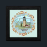 A Washington Shells Lighthouse Gift Box<br><div class="desc">A Washington Shells Lighthouse gift box by ArtMuvz Illustration. Matching watercolor lighthouse t shirt, apparel, nautical clothing. Lighthouse gifts are a great way to show someone you care, especially if they love the ocean, the coast, or lighthouses themselves. Lighthouses are iconic symbols of hope, guidance, and safety, and they can...</div>