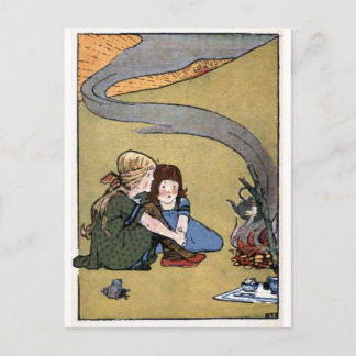 A Watched Kettle Never Boils Vintage Postcard