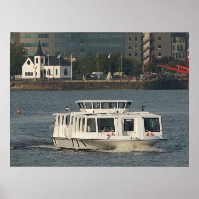 A Water Bus at Cardiff Bay Poster (Front)