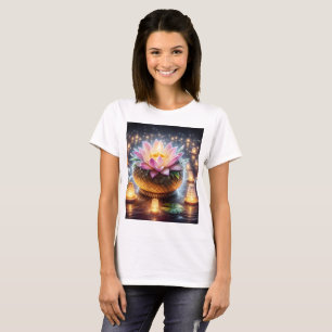 a water lily is surrounded by floating candles and T-Shirt