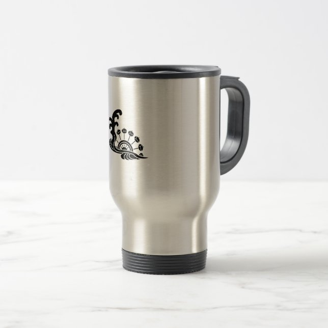 a water wheel travel mug (Front Right)