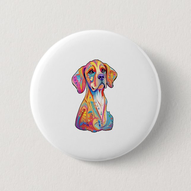 A Watercolor Dog  6 Cm Round Badge (Front)
