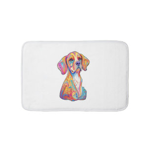 A Watercolor Dog Bath Mat