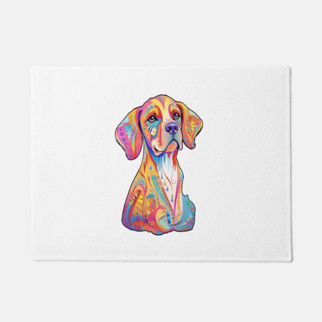 A Watercolor Dog  Doormat (Front)