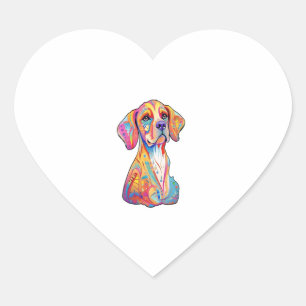 A Watercolor Dog Heart Sticker