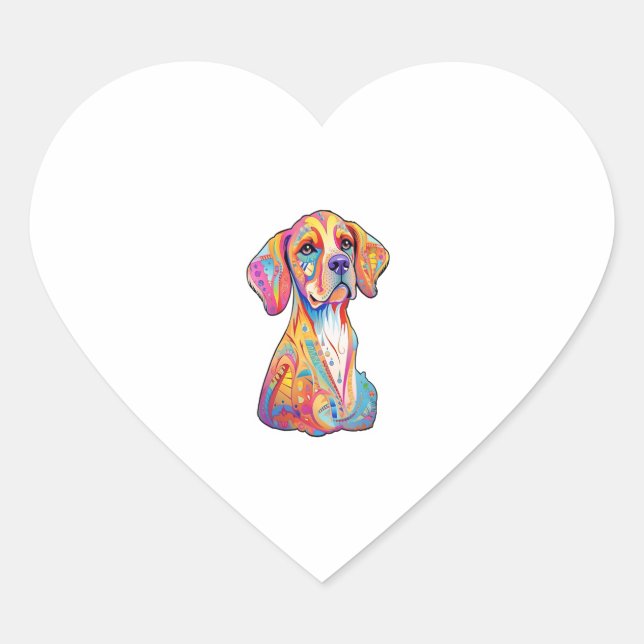 A Watercolor Dog  Heart Sticker (Front)