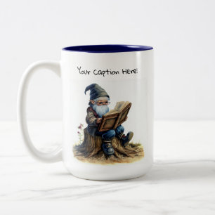 A Watercolor Painting of a Cute Gnome Two-Tone Coffee Mug