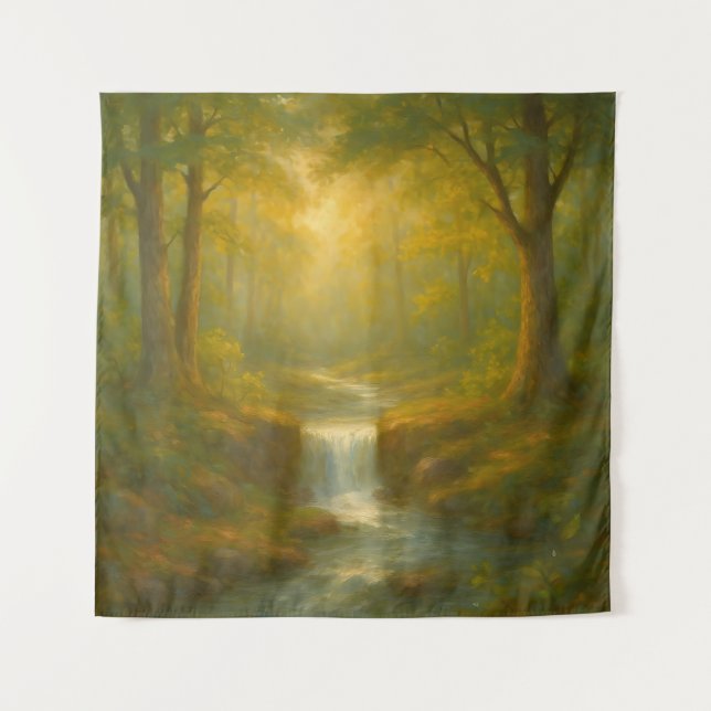 A Waterfall's Whisper in Eternal Nature Tapestry (Front)