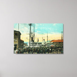 A Waterfront Departure for Alaska Scene Canvas Print