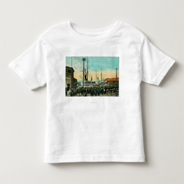 A Waterfront Departure for Alaska Scene Toddler T-Shirt (Front)