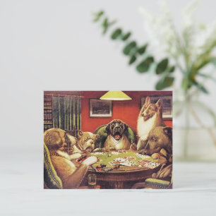 A Waterloo, Dogs Playing Poker, Postcard