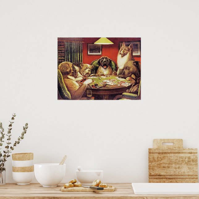 A Waterloo, Dogs Playing Poker, Poster (Kitchen)