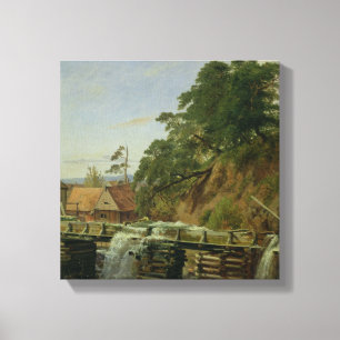 A Watermill in Christiania, c.1834 Canvas Print
