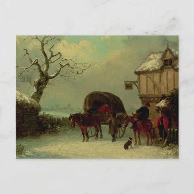 A Wayside Rest - Stopping at the Inn Postcard (Front)