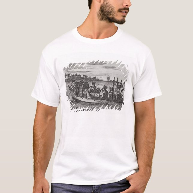 A Wealthy Mandarin Dining in a Boat, illustration T-Shirt (Front)
