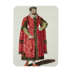 A Wealthy Merchant of London in 1588 (engraving) Magnet