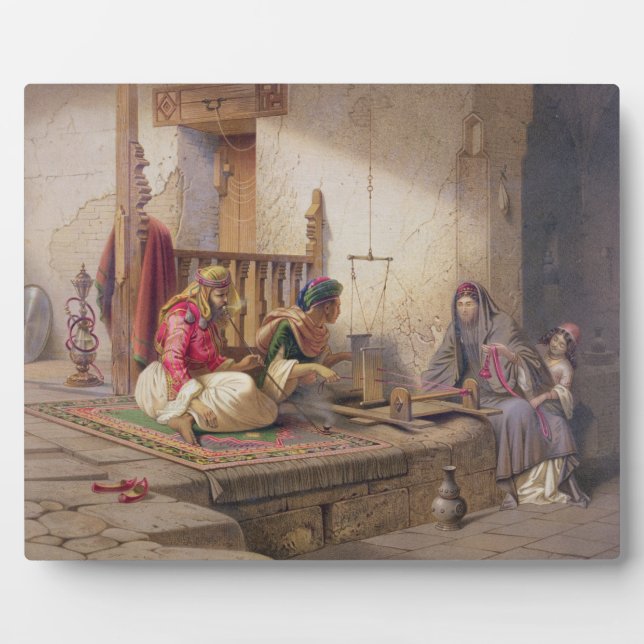 A weaver in Esna, one of 24 illustrations produced Plaque (Front)
