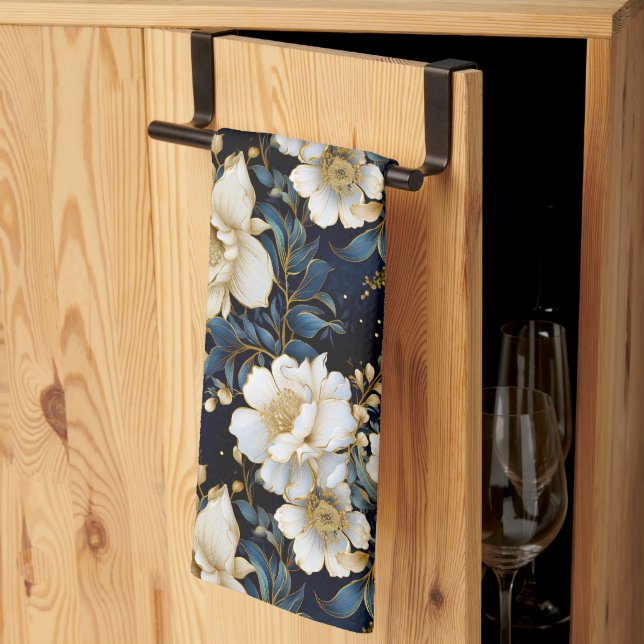 A Wedding Floral Series Design 11 Tea Towel (Thirds Fold)