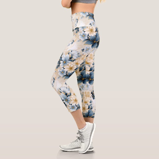 A Wedding Floral Series Design 12 Capri Leggings (Left)