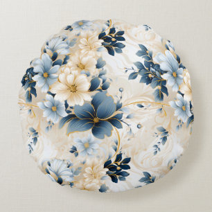 A Wedding Floral Series Design 12 Round Cushion