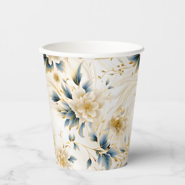 A Wedding Floral Series Design 1 Paper Cups (Front)