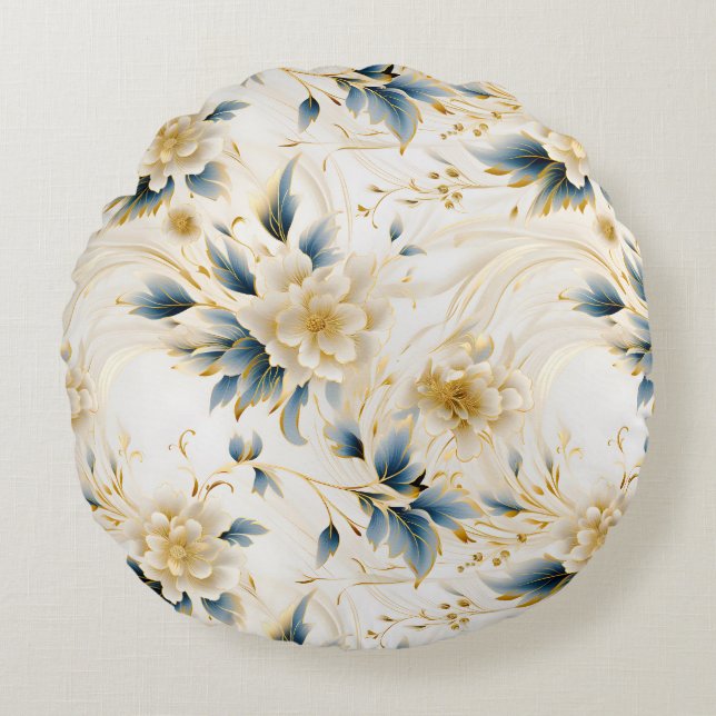 A Wedding Floral Series Design 1 Round Cushion (Front)
