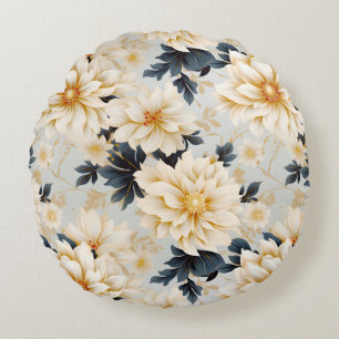 A Wedding Floral Series Design 2 Round Cushion