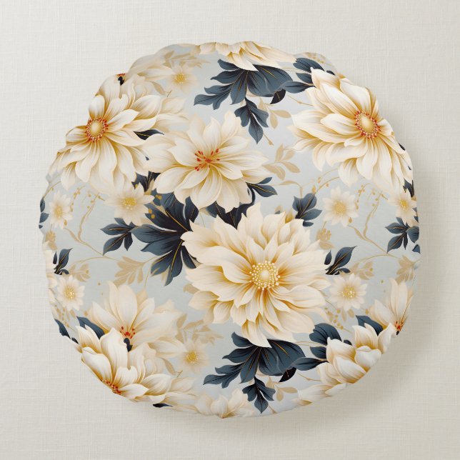 A Wedding Floral Series Design 2 Round Cushion (Front)