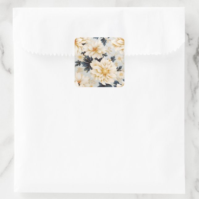 A Wedding Floral Series Design 2 Square Sticker (Bag)