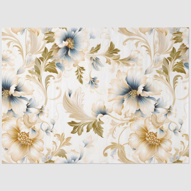 A Wedding Floral Series Design 3 Tissue Paper (Front)
