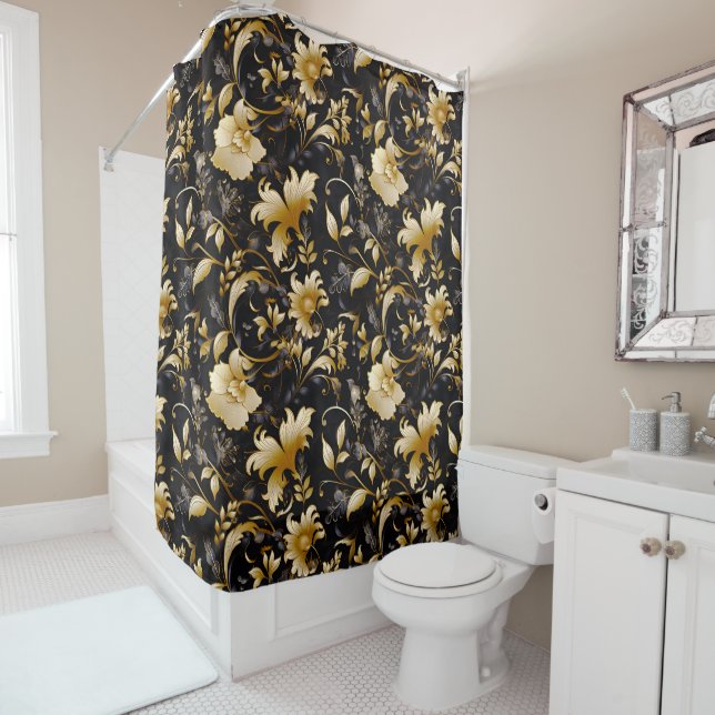 A Wedding Floral Series Design 4 Shower Curtain (In Situ)