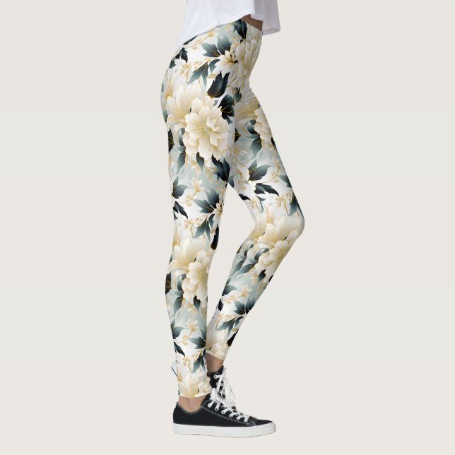 A Wedding Floral Series Design 7 Leggings (Right)